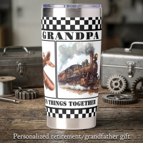 Steampunk vintage transport retired grandpa insulated tumbler