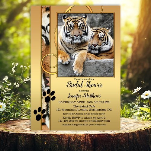 Tiger safari zoo bridal shower invitation