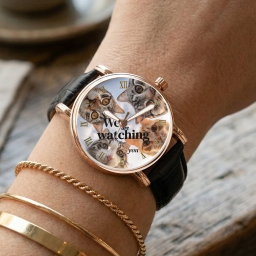 We are watching you funny cats personalized watch