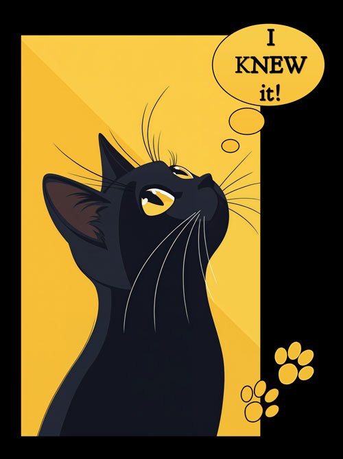 Funny black cat image
