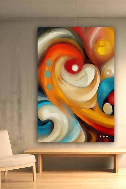 Colorful abstract painting by Anne Vis