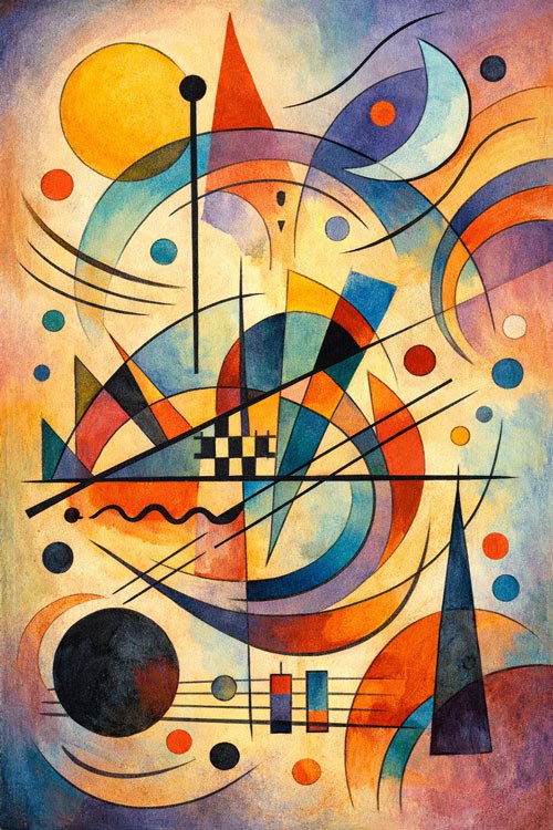 CoPilot created Kandinsky inspired abstract painting