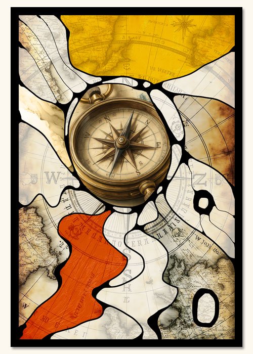 Neurographic art in combination with a vintage travel theme