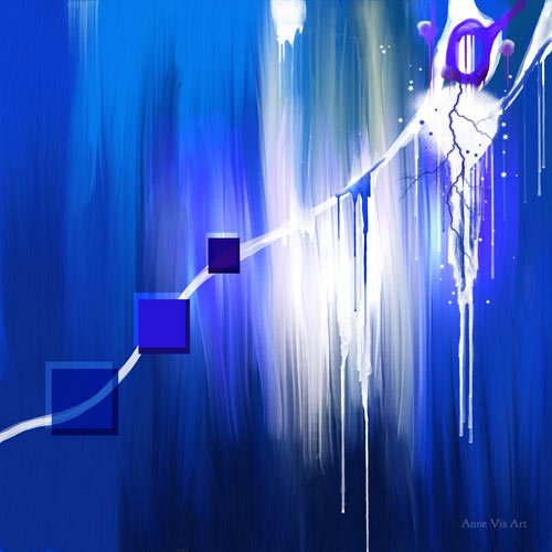 Peace - a blue abstract painting by Anne Vis