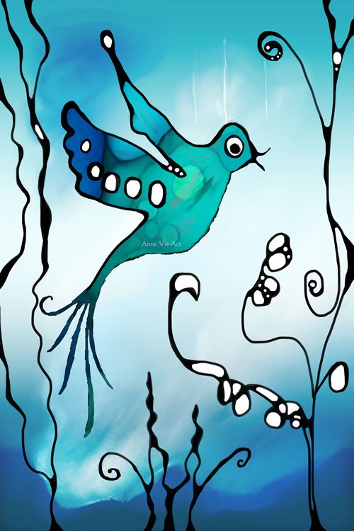 Primitive style color study with neurographic art