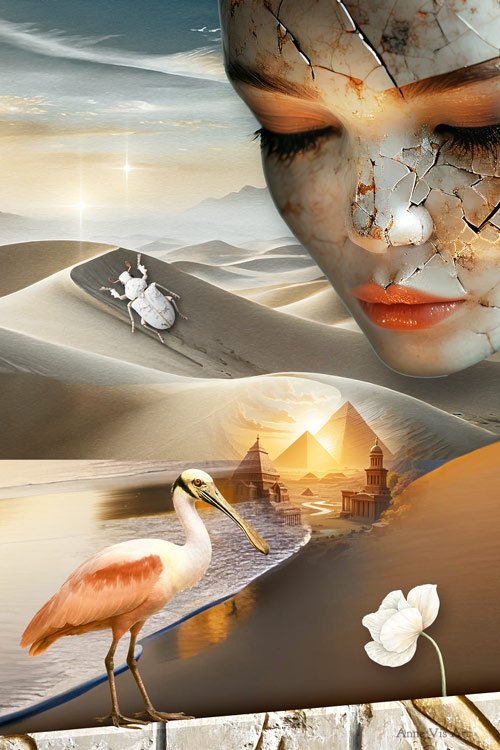 Lost civilizations tribute - art collage by Anne Vis