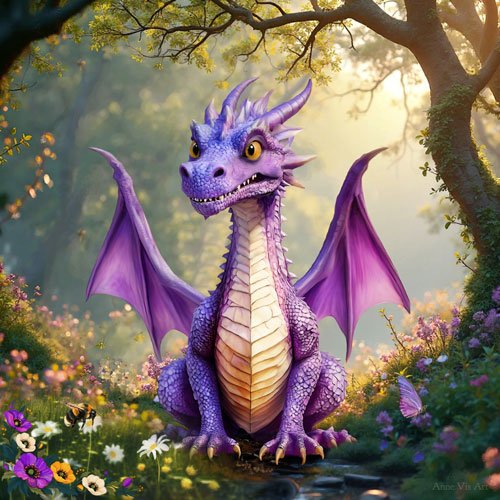 Magical elemental earth dragon - art by Anne Vis